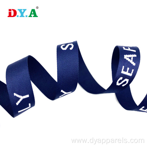 custom 3.8 cm navy polyester jacquard webbing